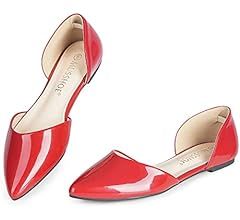 MUSSHOE Flat Shoes Women D'Orsay Pointed Toe Ankle Strap Women's Flats | Amazon (US)