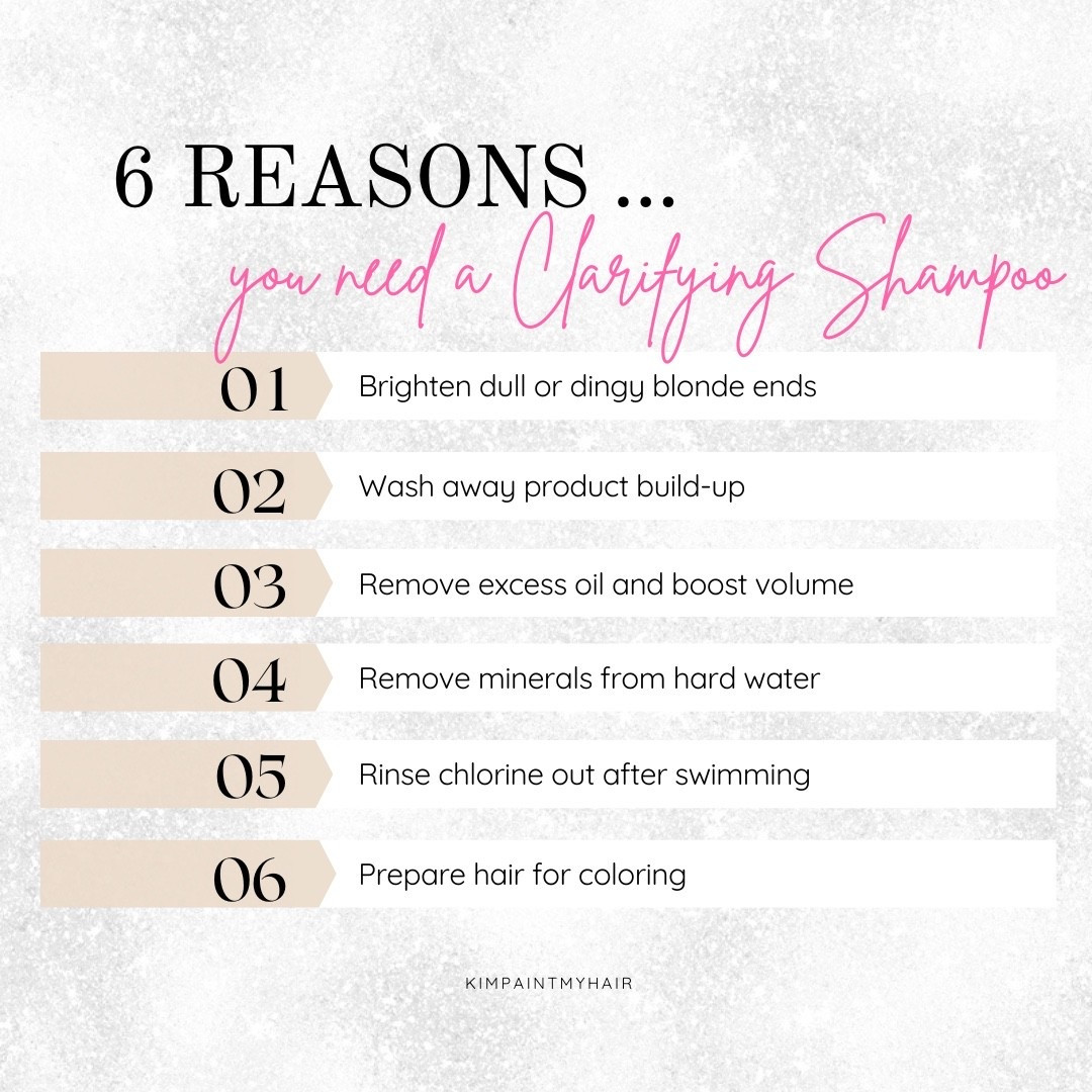 ✨ Say goodbye to dull hair and hello to shine with a clarifying shampoo! 🌟 Remove product build-up, excess oil, and hard water minerals for a fresh start. 💦 Get ready to boost volume, remove chlorine after a swim, and prep your locks for a vibrant color transformation! 🎨 

 #HairCareEssentials #ClarifyingShampoo #HealthyHairJourney #LTKHair #LTKBeauty