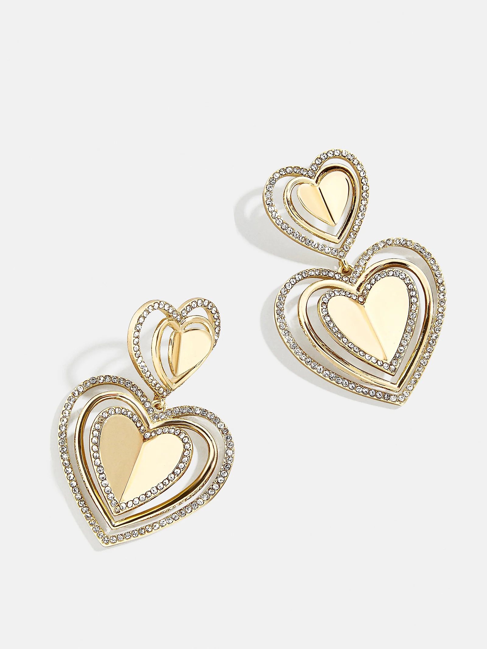 Kira Earrings - Gold and Pavé Heart | BaubleBar (US)