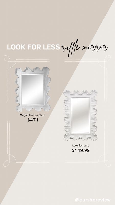 White coral mirror look for less, white ruffle mirror, coastal decor, designer dupe, save verses splurge 

#LTKsalealert #LTKhome #LTKstyletip