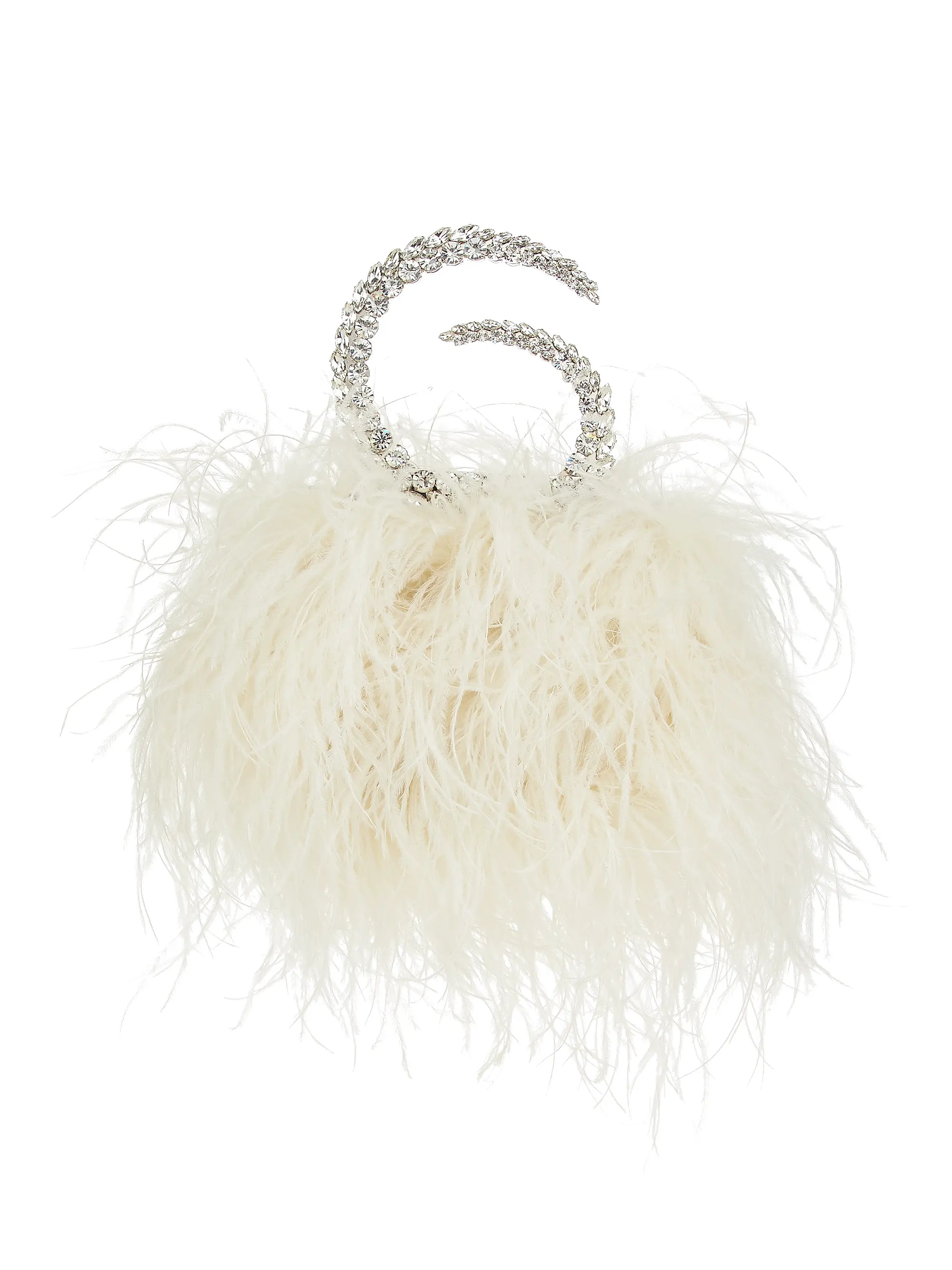 Karma Embellished-Handle Feather Pouch | Saks Fifth Avenue