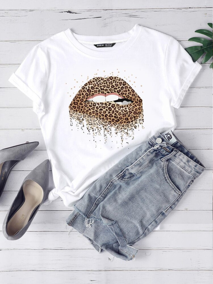 Mouth Graphic Short Sleeve Tee
         $6.99        
    (1000+)
        $6.64   
      Join for... | SHEIN
