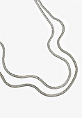 Silver Sparkle Double Snake Chain Necklace | Maurices
