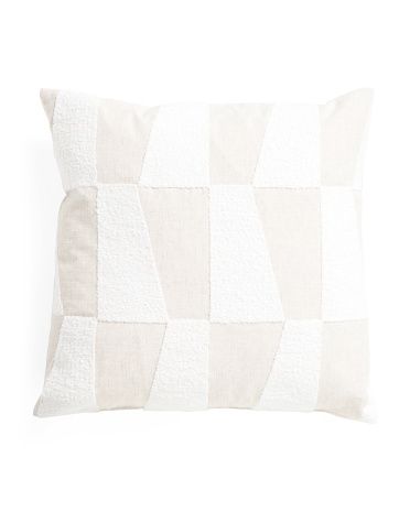 Made In Usa 22x22 Linen Look Crewel Textured Pillow | TJ Maxx