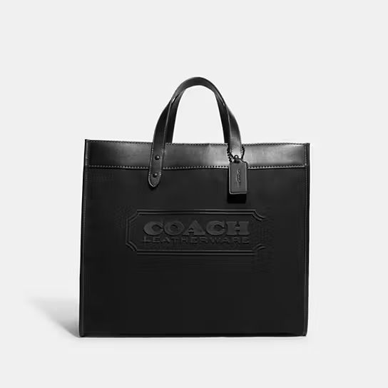 Field Tote 40 In Organic Cotton Canvas With Coach Badge | Coach (US)