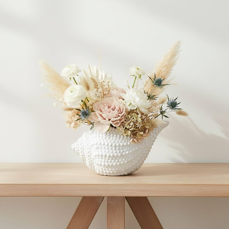 Decorative Planter Pot with Seashell Pattern– Ceramic Stoneware Outdoor and Indoor Plant Pot ... | Amazon (US)