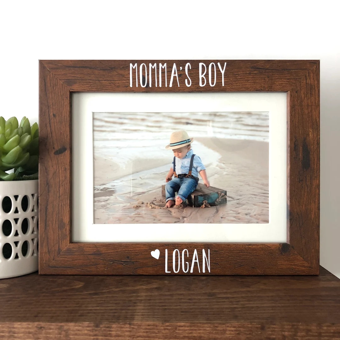 Momma's Boy Picture Frame // Personalized Gift // Mom Gift / Mother's Day Gift // Gift for Mom //... | Etsy (US)