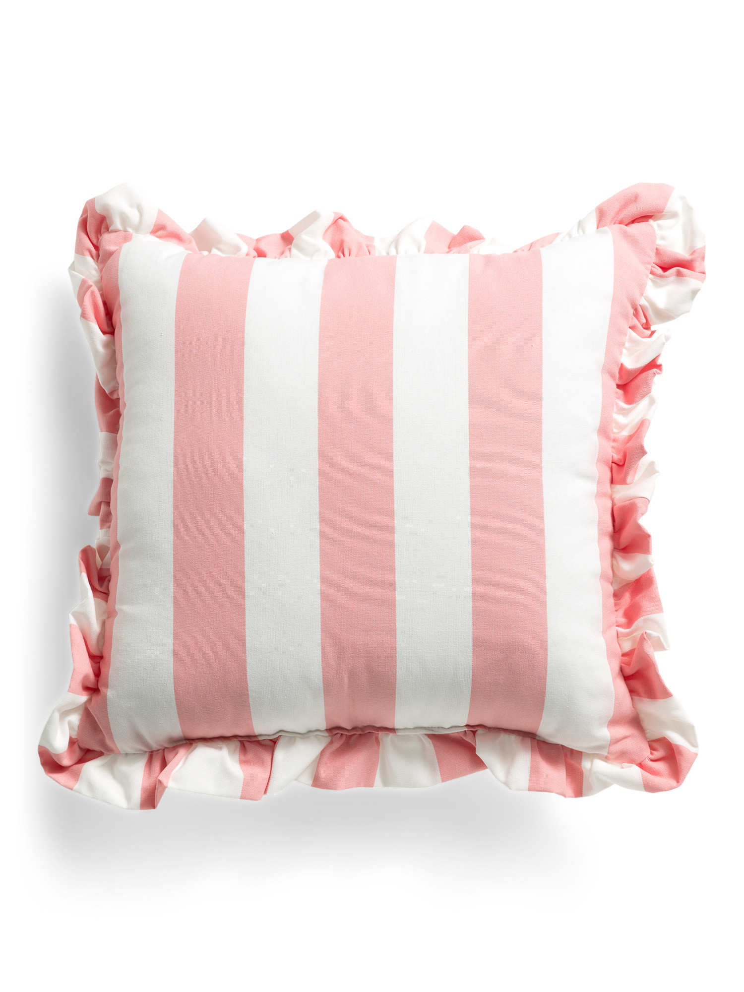 Made In Usa 18x18 Cabana Stripe Ruffle Indoor And Outdoor Pillow | TJ Maxx