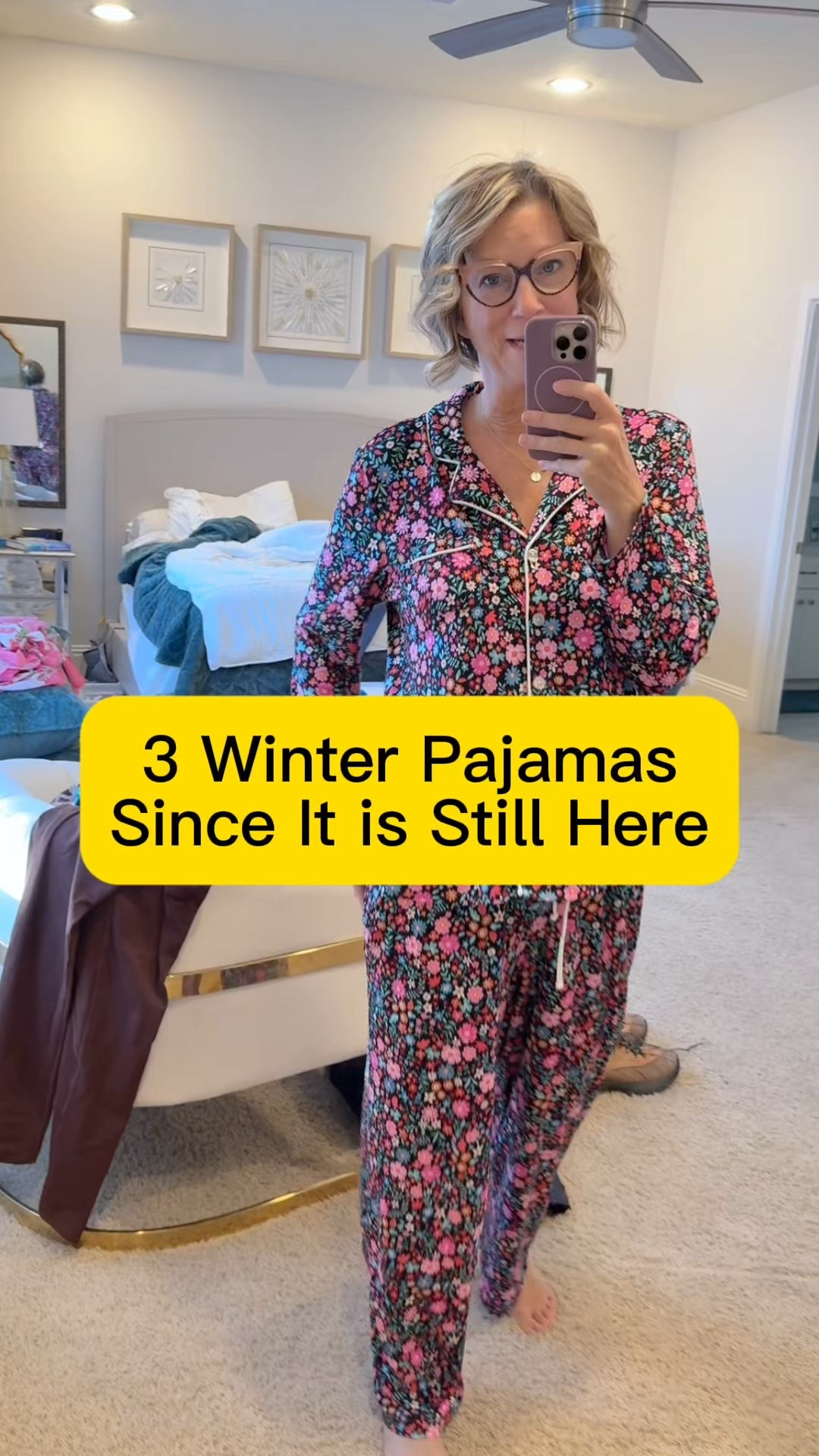 These 3 sets of winter pajamas do not get tangled as a woman over 40 who has no time for that. I traveled with these blue and pink button down ones. They are not a fake satin or silk feel. They do not cling. The floral pair is luxurious and not thick. They do not cling and feel so good. Love the satin type tie. I bought the Paris pajamas with a short sleeve because in Europe I still need that type when sleeping while traveling over there. midlife style, style over 50, winter style, winter outfit, pjs for winter, #styleover50 #over40fashion 

#LTKselfcare #LTKOver40 #LTKBeauty