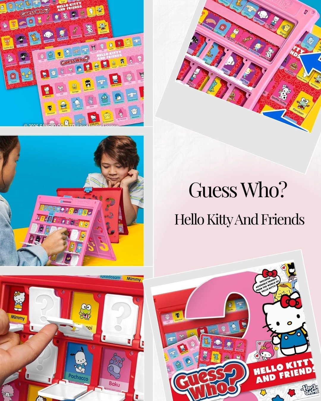 Guess Who? Hello Kitty And Friends. 

Hello Kitty Guess Who? 🎀 Sanrio game, family game night & 90s nostalgia in one. A must-have for Hello Kitty fans!

#LTKdayinmylife #LTKmomlife #LTKKids