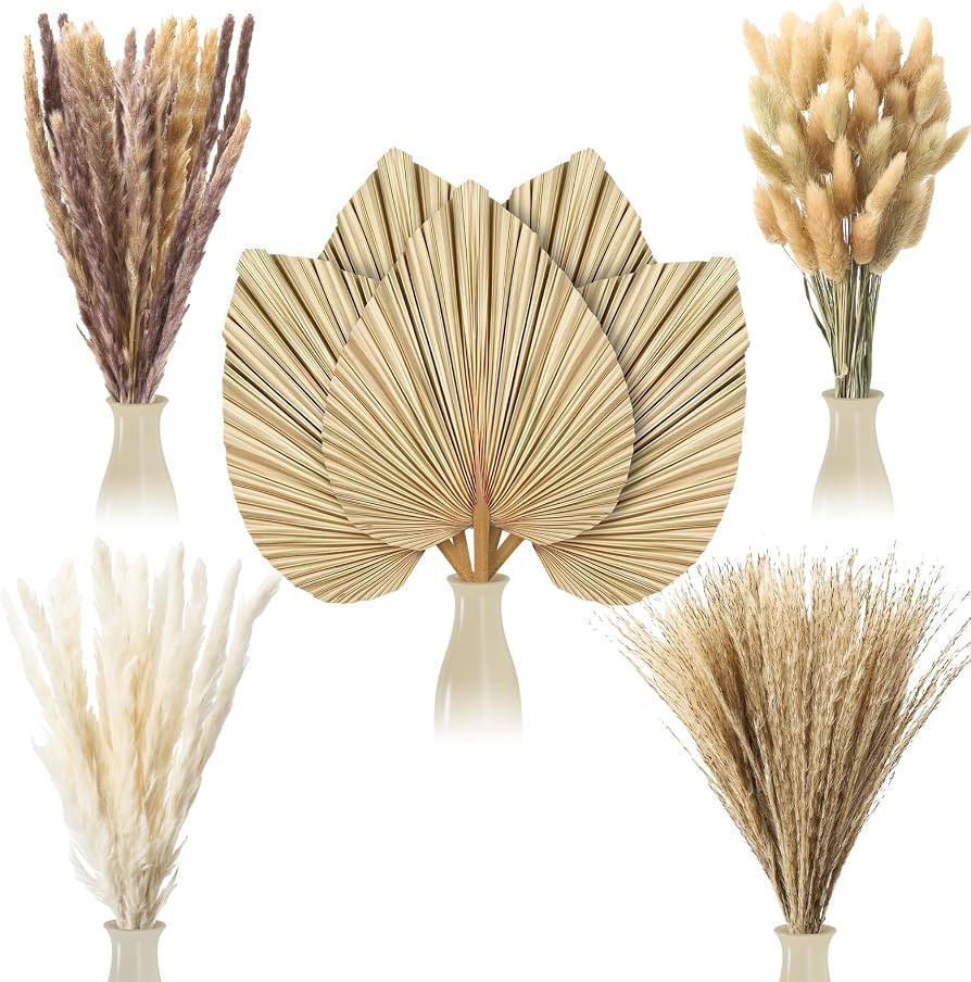 105 Pcs Boho Dried Pampas Grass Decor Bulk | Amazon (US)