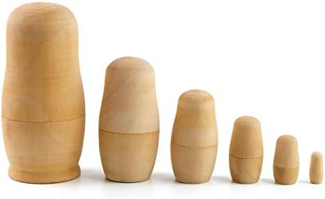 Amazon.com: Koogel 6 Set Plain Nesting Dolls, Nesting Dolls DIY Kids Nesting Dolls Blank Nesting ... | Amazon (US)