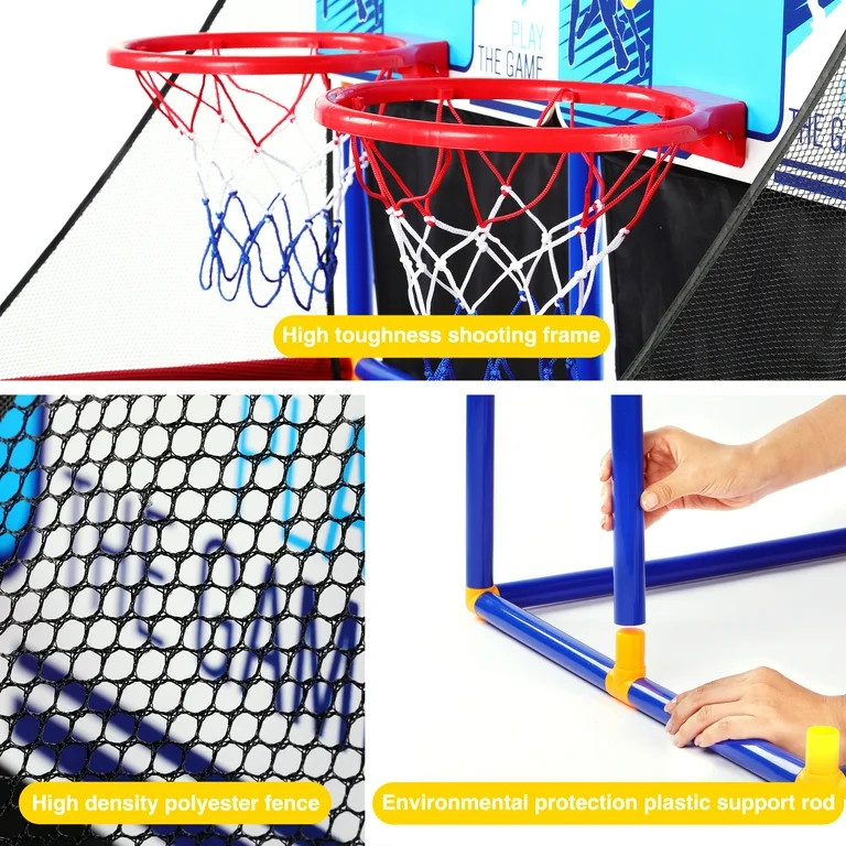 Basketball Goal for Kids, Outdoor Indoor Basketball Hoop Arcade Game with 6 Balls with Pump, Bask... | Walmart (US)
