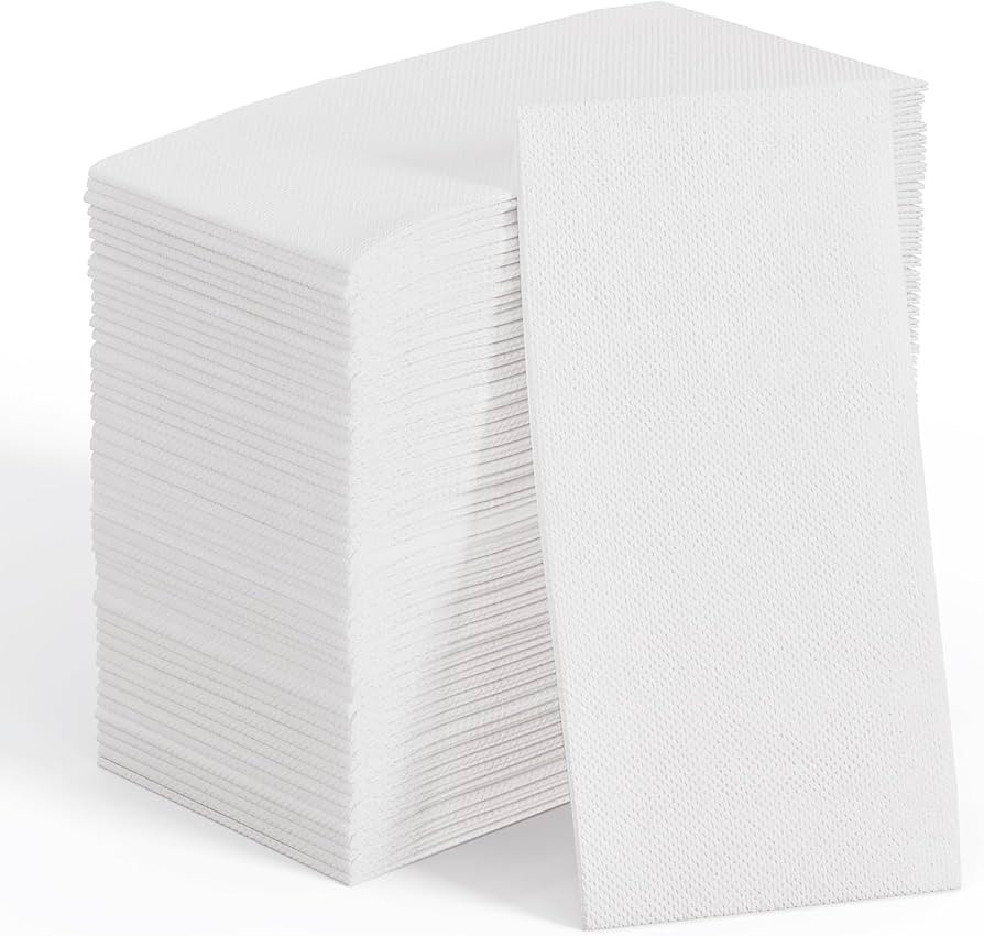 200 Pack Disposable Paper Napkins, Soft Bathroom Napkins for Guests, 2-Ply White Paper Hand Towel... | Amazon (US)