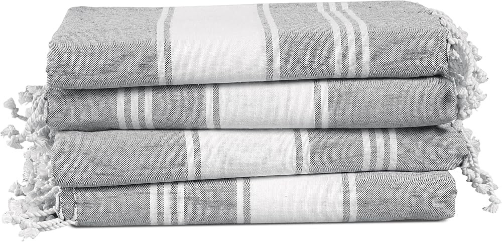 LANE LINEN 4 Pack Beach Towels - 100% Cotton Oversized Beach Towel, Pre-Washed Quick Dry Beach To... | Amazon (US)