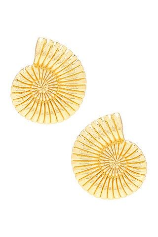 Jordan Road Jewelry Vintage Shell Earrings in 18k Gold Plated Brass | FWRD | FWRD 