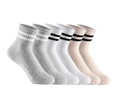 Antrop WoMen Quarter Crew Cotton Heel Tab Athletic Running Cushion Socks (6 Pairs) | Amazon (US)