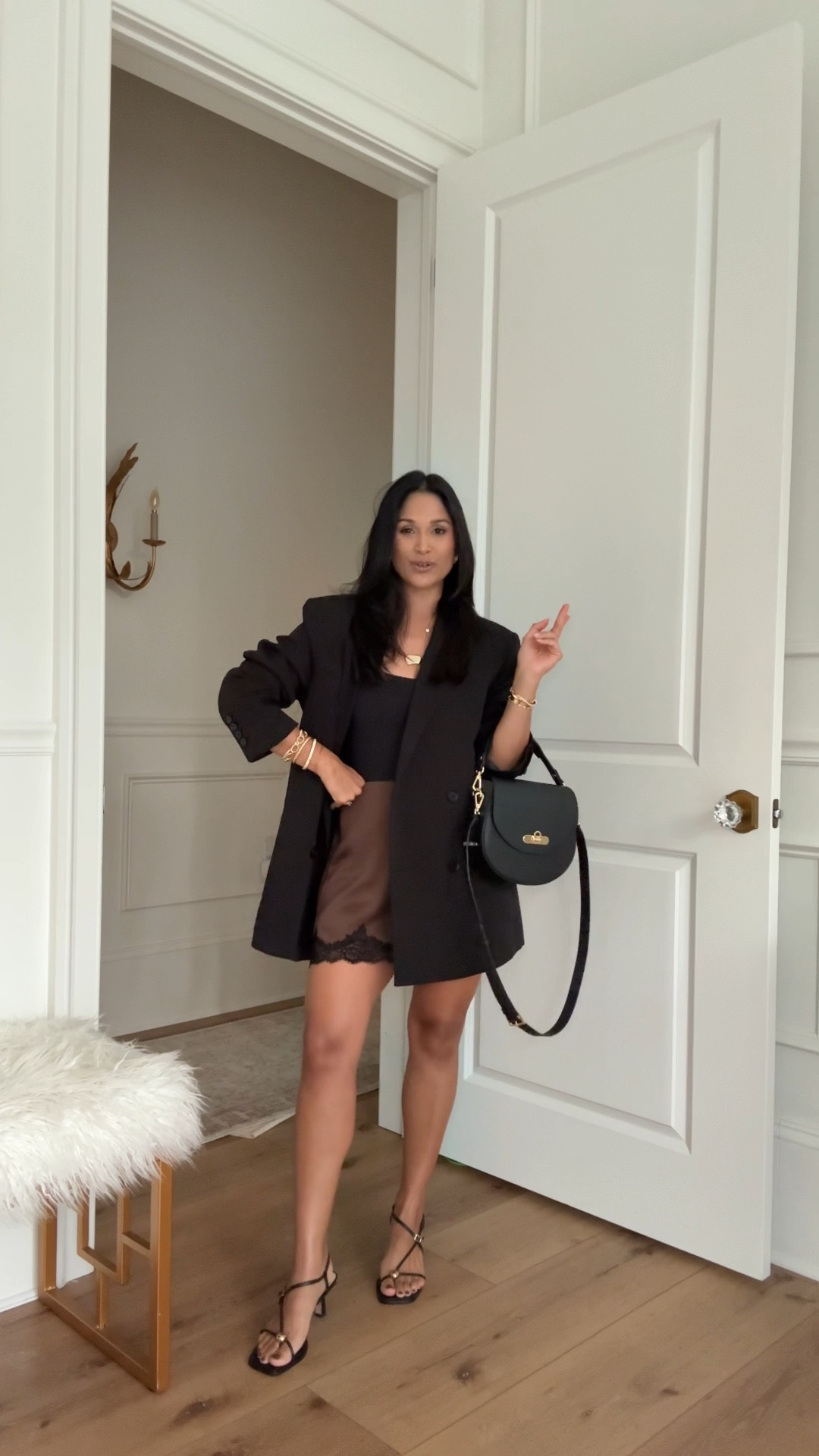 Love this lace skirt & bra-free tank combo with an oversized blazer! 
Wearing sz small in everything! 
#abercrombie #dolcevita 

#LTKItBag #LTKShoeCrush #LTKStyleTip