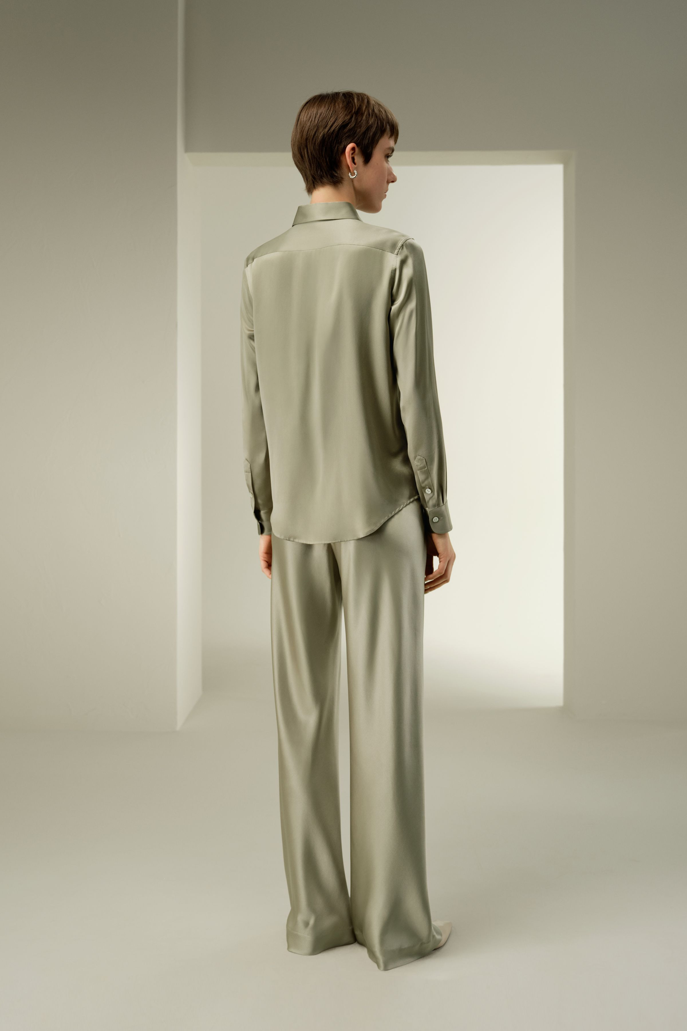 Timeless Silk Charmeuse Shirt | LilySilk