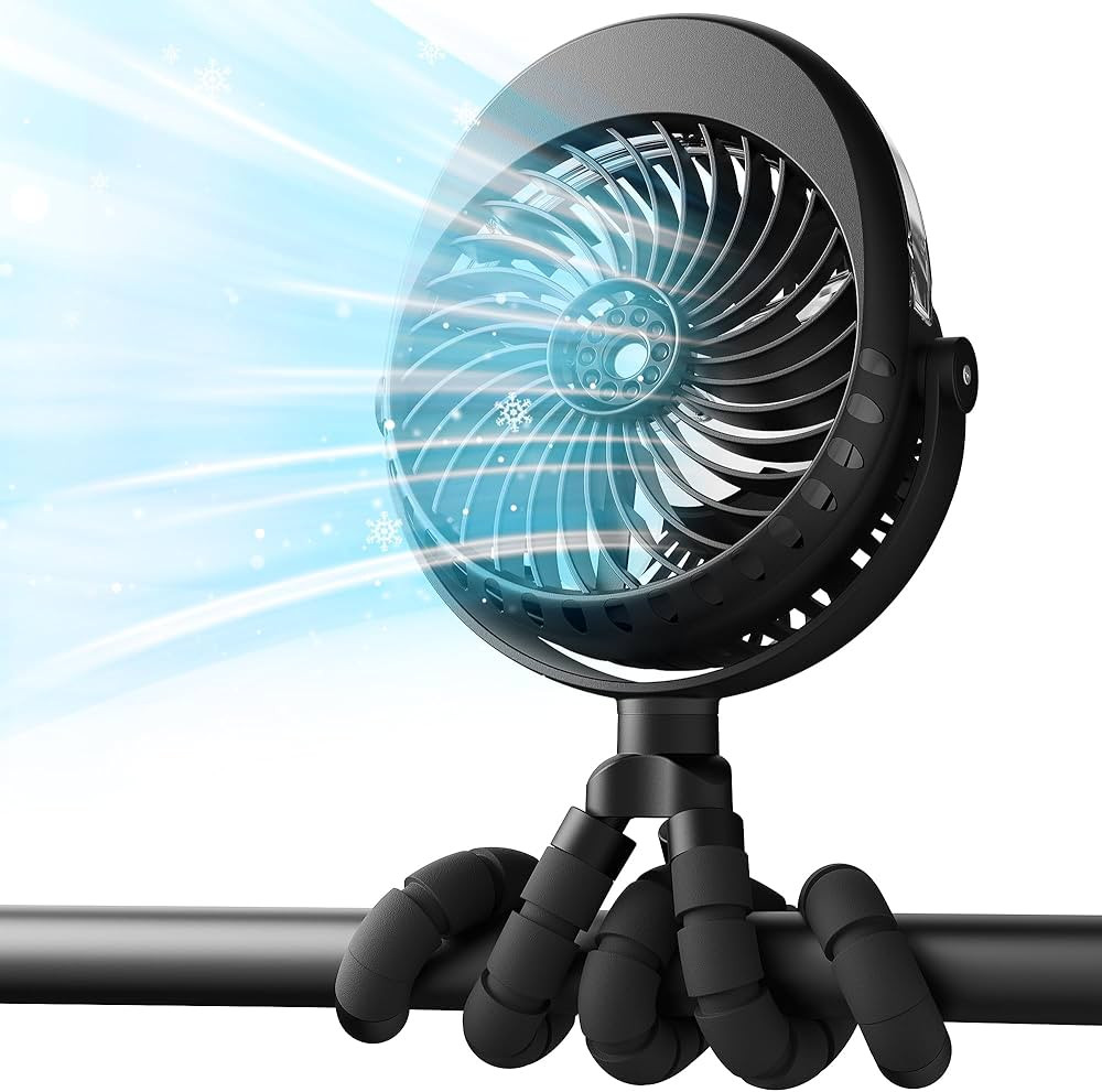 AMACOOL Portable Misting Stroller Fan, Rechargeable Mister Fan with Water Spray, 270°Pivoting, F... | Amazon (US)