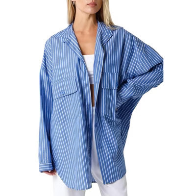 Women's Oversize Button Down Shirt - OLIVACEOUS S/M | Target