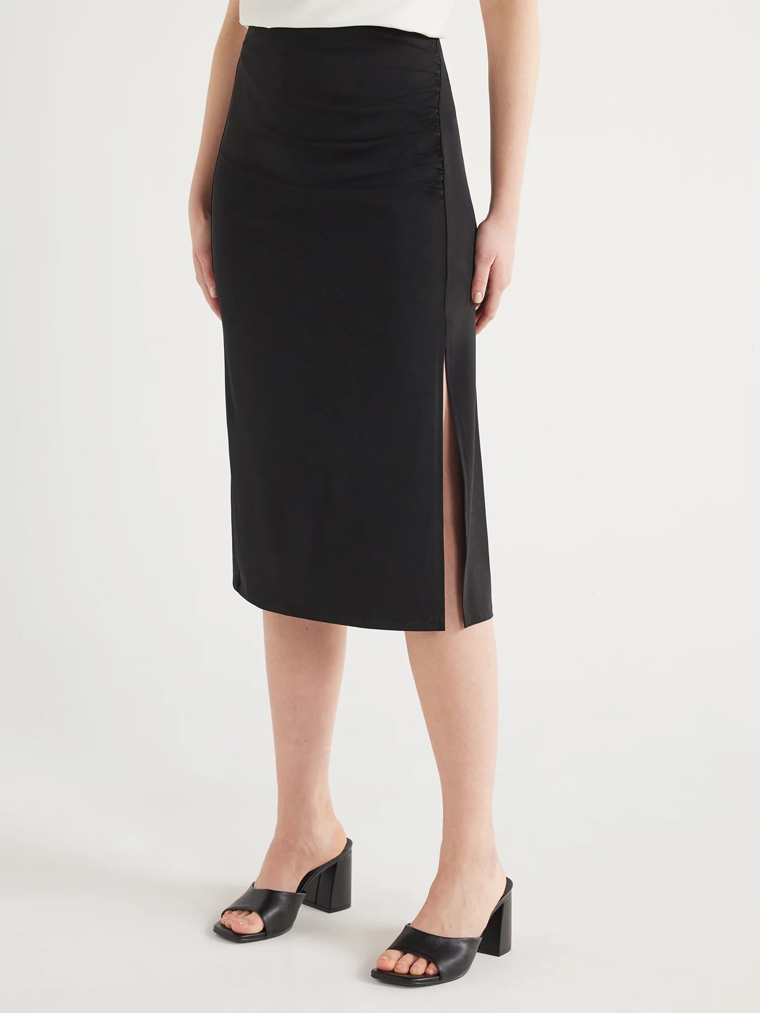 Scoop Women’s Everyday Skirt with Ruching, Sizes XS-XXL | Walmart (US)