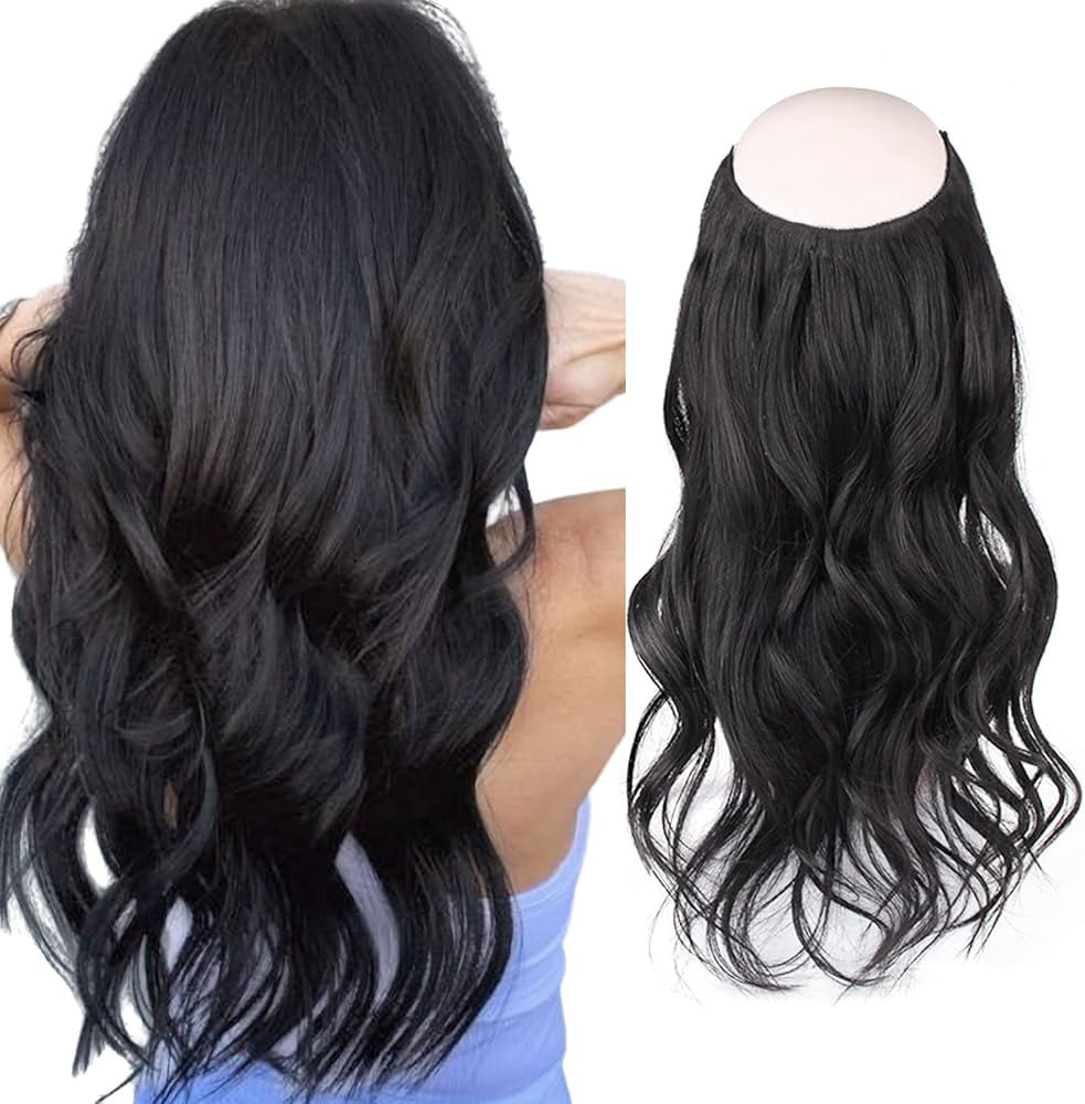 Sassina Jet Black Miracle Wire Hair Extensions with Fish Line 120g Real Human Hair Invisible Hair... | Amazon (US)