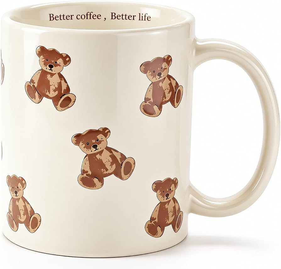Cute Teddy Bear Coffee Mug- Cartoon Bear Cups-Adorable Gifts for Kids and Women-Ceramic Mug for H... | Amazon (US)