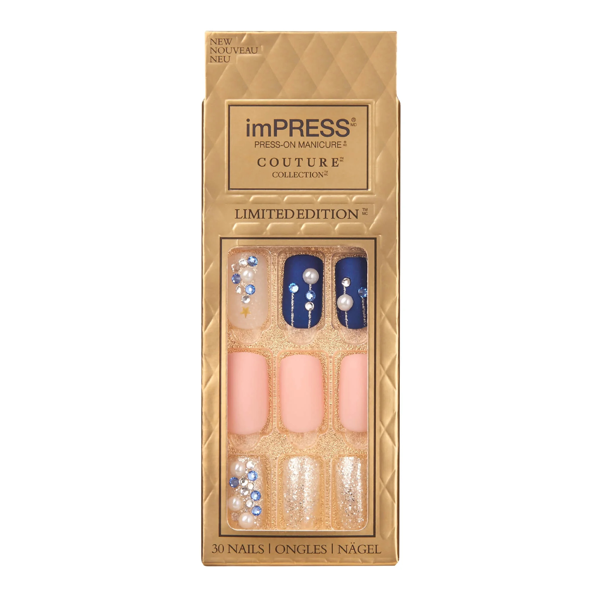 Kiss Impress Press-On Couture False Nails - Squoval, Medium | Walmart (US)
