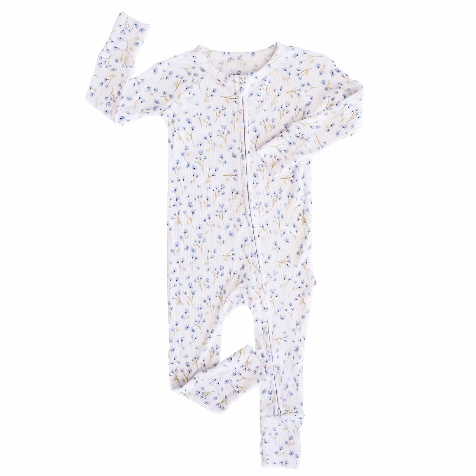 Blake's Blooms Waffle Bamboo Convertible Zip Romper | Caden Lane