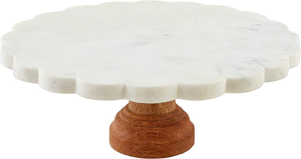 Mud Pie Marble Cake Stand, 12" dia, White | Amazon (US)