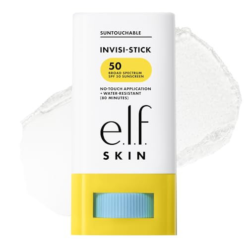 e.l.f. SKIN Suntouchable Invisi-Stick Face Sunscreen SPF 50, Clear, Lightweight with Sunflower Seed Oil, Vegan & Cruelty-Free | Amazon (US)