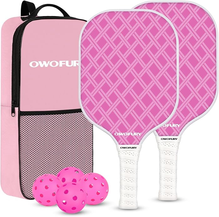 Fiberglass Pickleball Paddles Set of 2, Pickle Ball Racket Lightweight Honeycomb Core Control Pad... | Amazon (US)