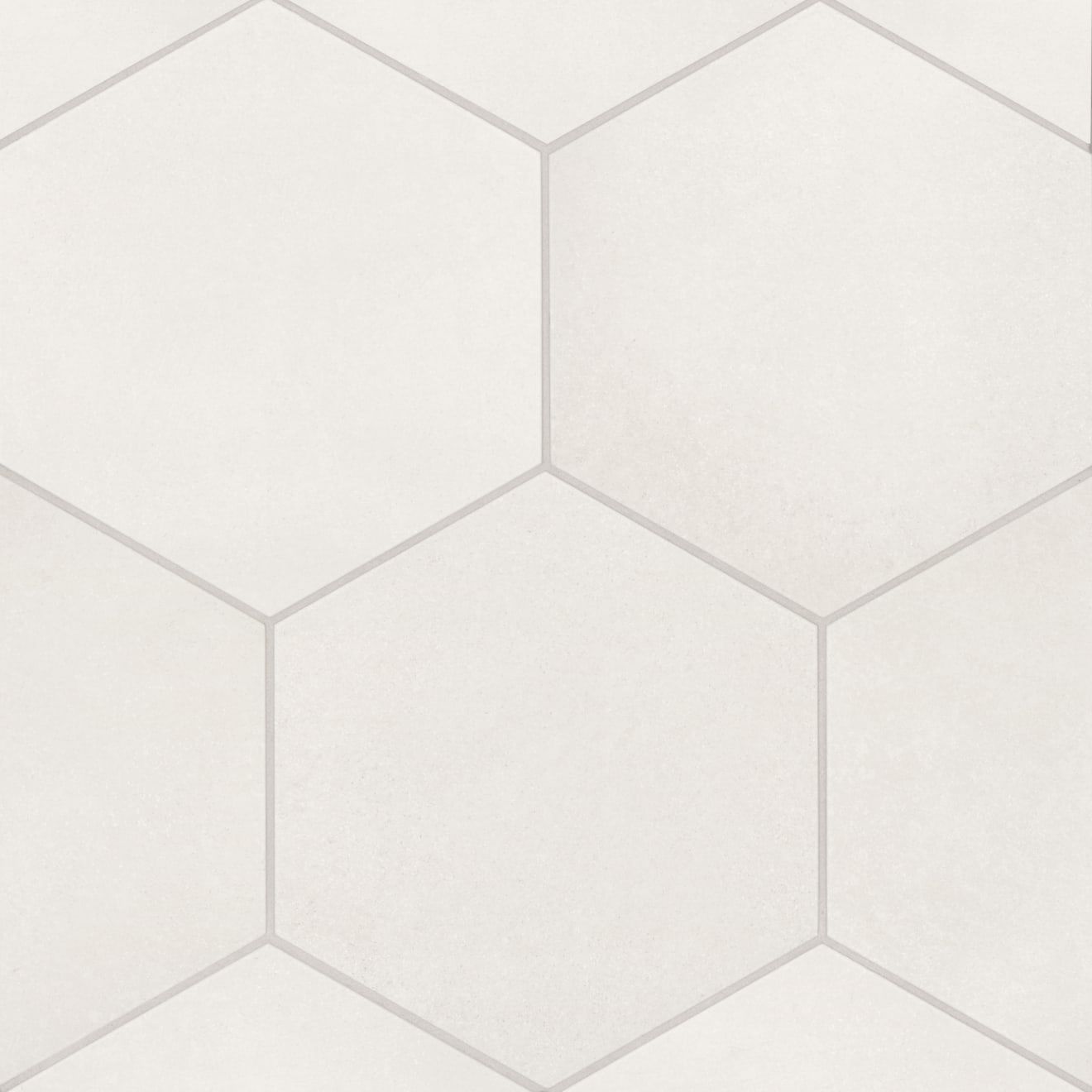 Makoto 10" x 11.5" Hexagon Matte Porcelain Tile in Shoji White | Bedrosians Tile & Stone