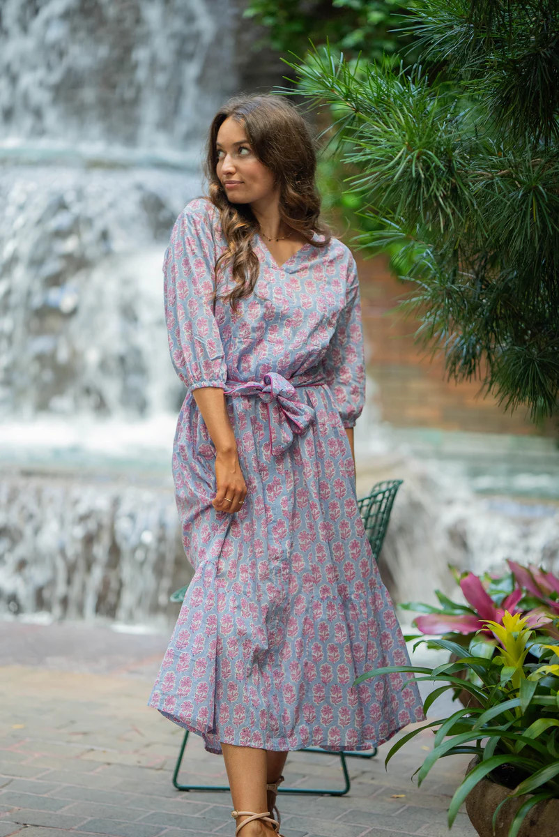 CLARA SLIP-ON DRESS WITH RUFFLES | PEONY | All In The Detail