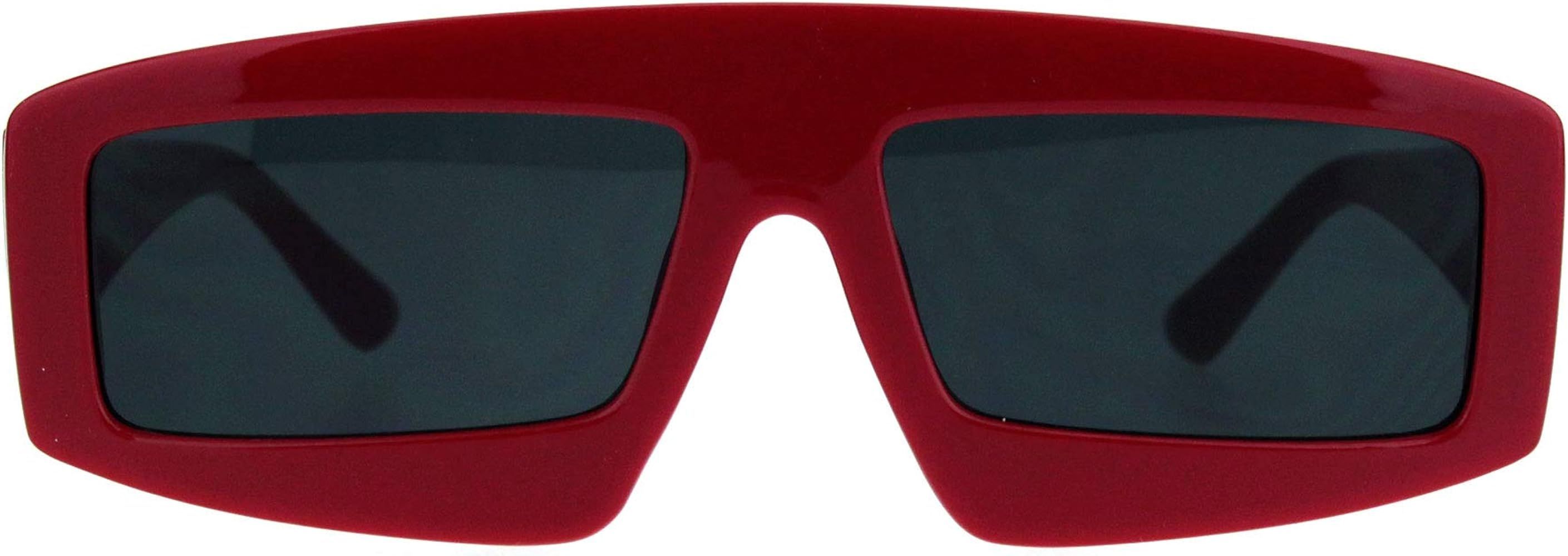 SA106 Womens Retro Flat Top Thick Plastic Mod Rectangular Sunglasses | Amazon (US)