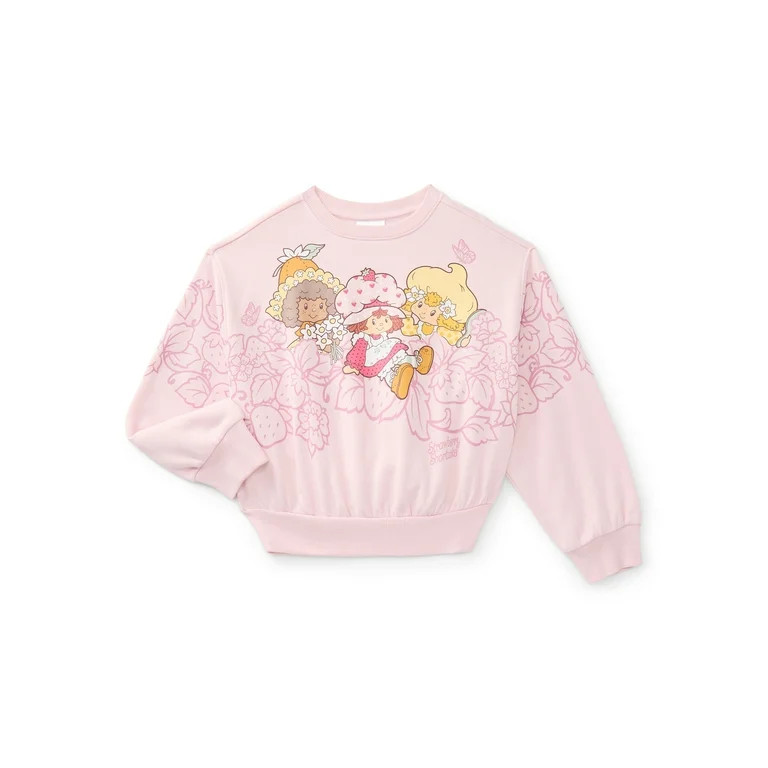 Strawberry Shortcake Girls Graphic Fleece Crew Pullover, Sizes 4-16 | Walmart (US)