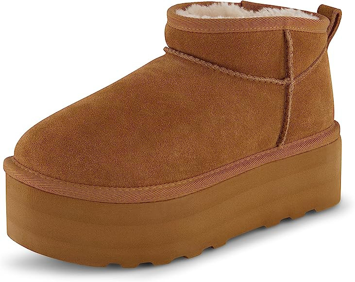 CUSHIONAIRE Women's Hippy Genuine Suede pull on platform boot +Memory Foam | Amazon (US)