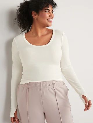 UltraLite Long-Sleeve Rib-Knit Top for Women | Old Navy (CA)