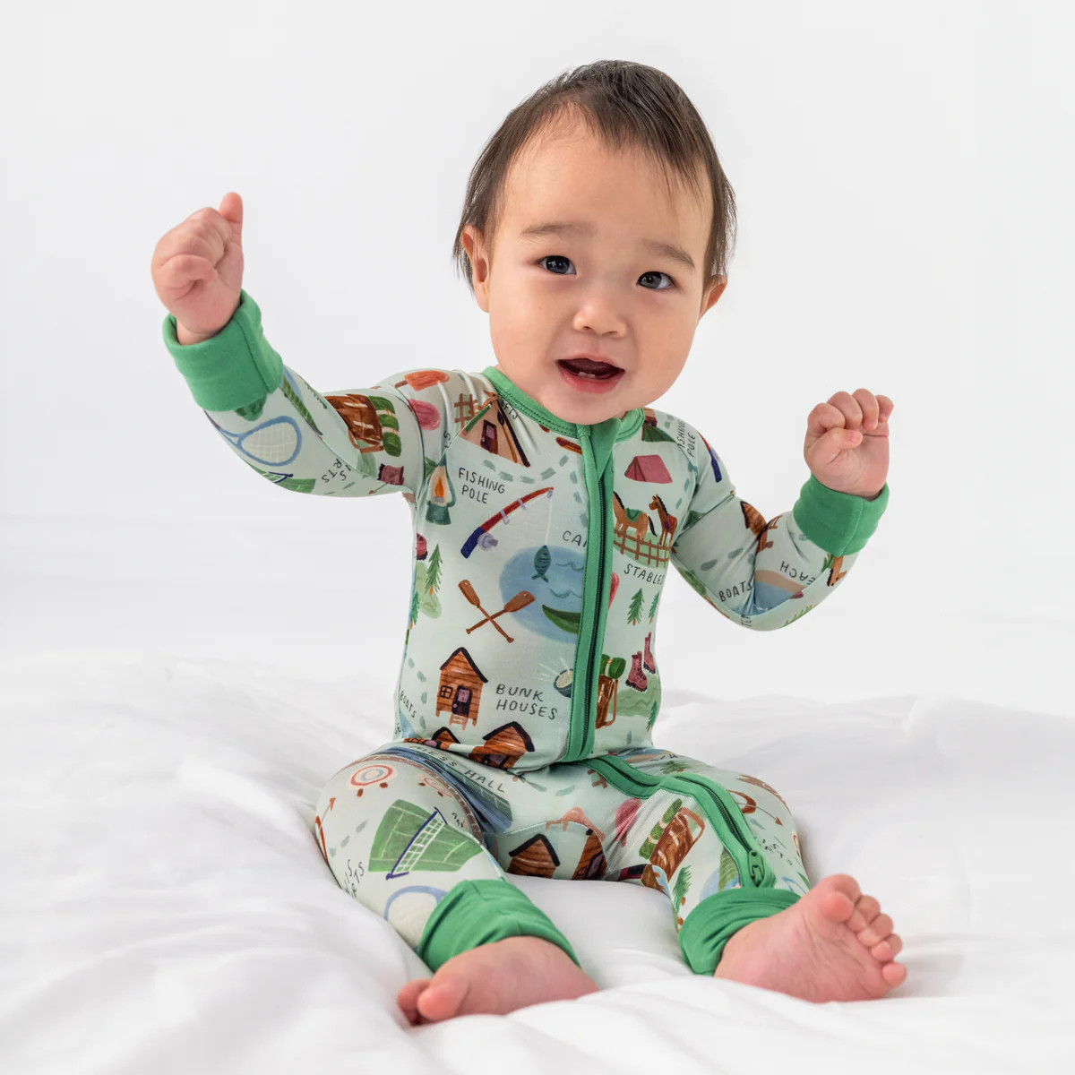 Green Camp Sleepies Zippy | Little Sleepies