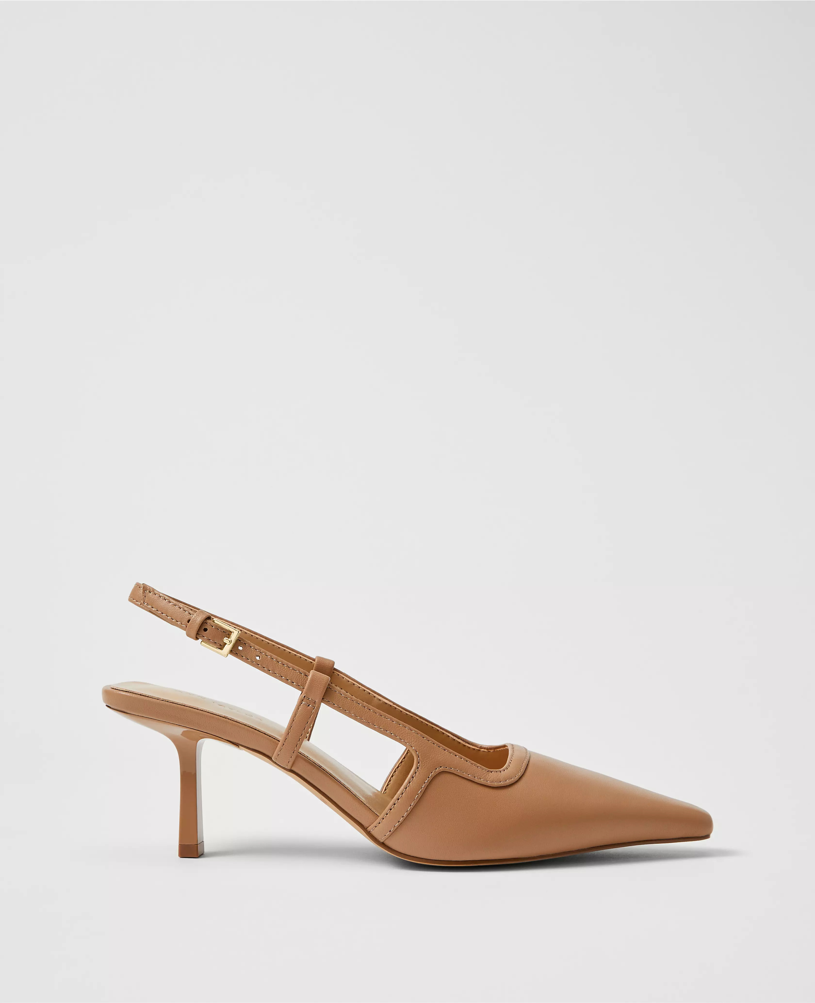 Leather Nip Toe Slingback Pumps | Ann Taylor