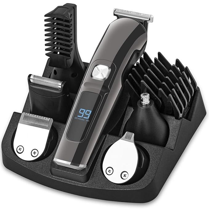 Hair clipper Man's grooming kit Beard trimmer Nose hair trimmer, 6 In 1 Professional Cordless Ele... | Amazon (US)