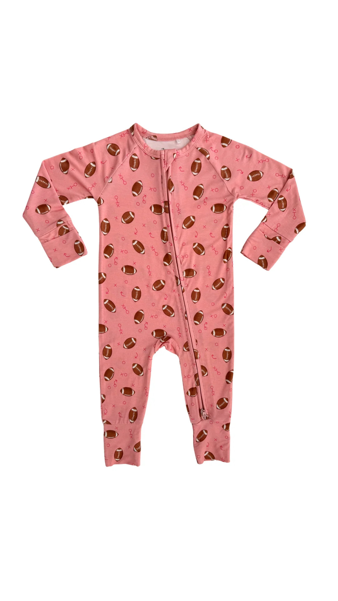 Pink Football Zipper Romper | In My Jammers