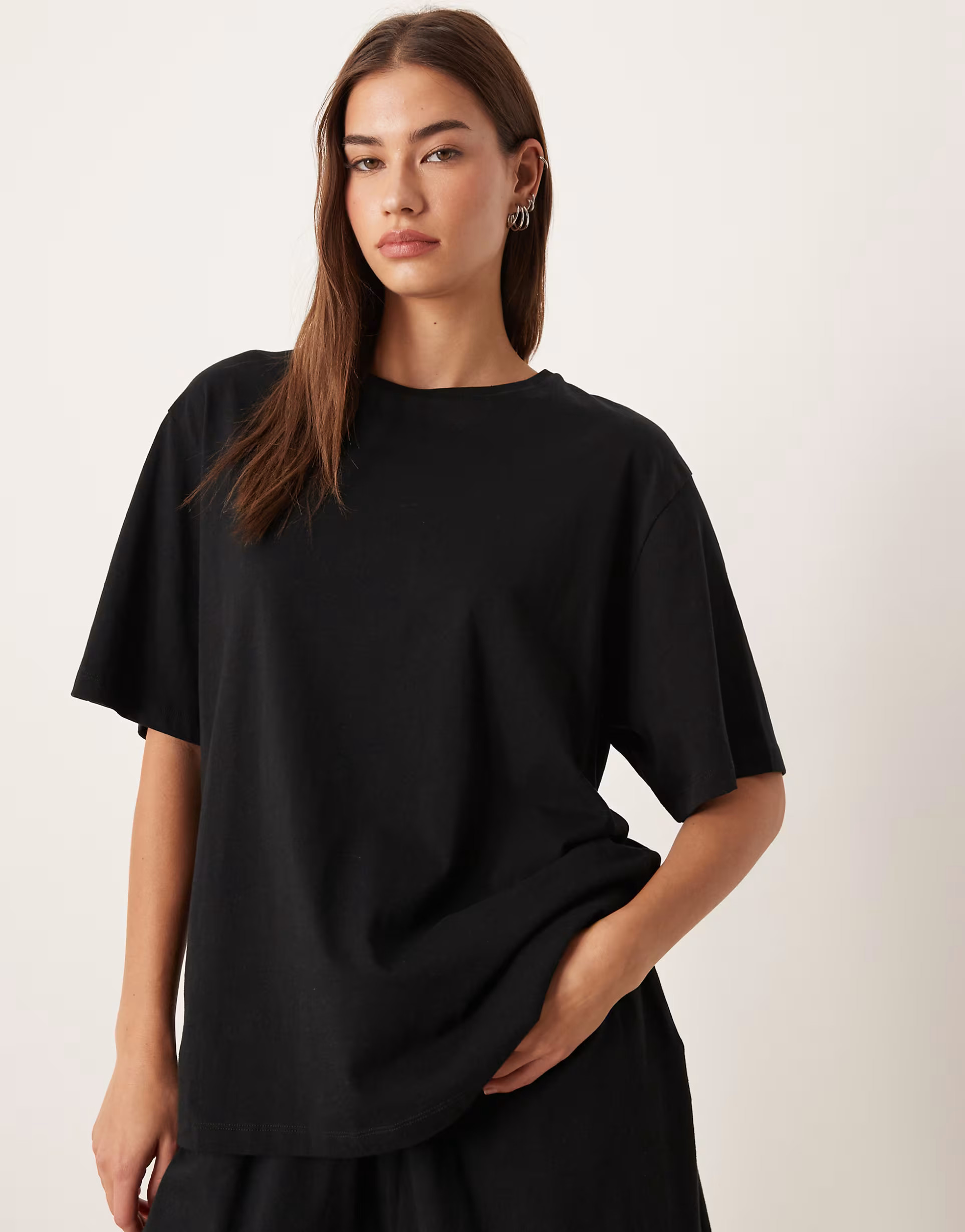 › ASOS DESIGN mix & match cotton oversized pyjama tee in black | ASOS (Global)