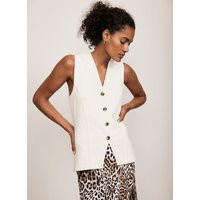 White Longline Knit Waistcoat | Mint Velvet