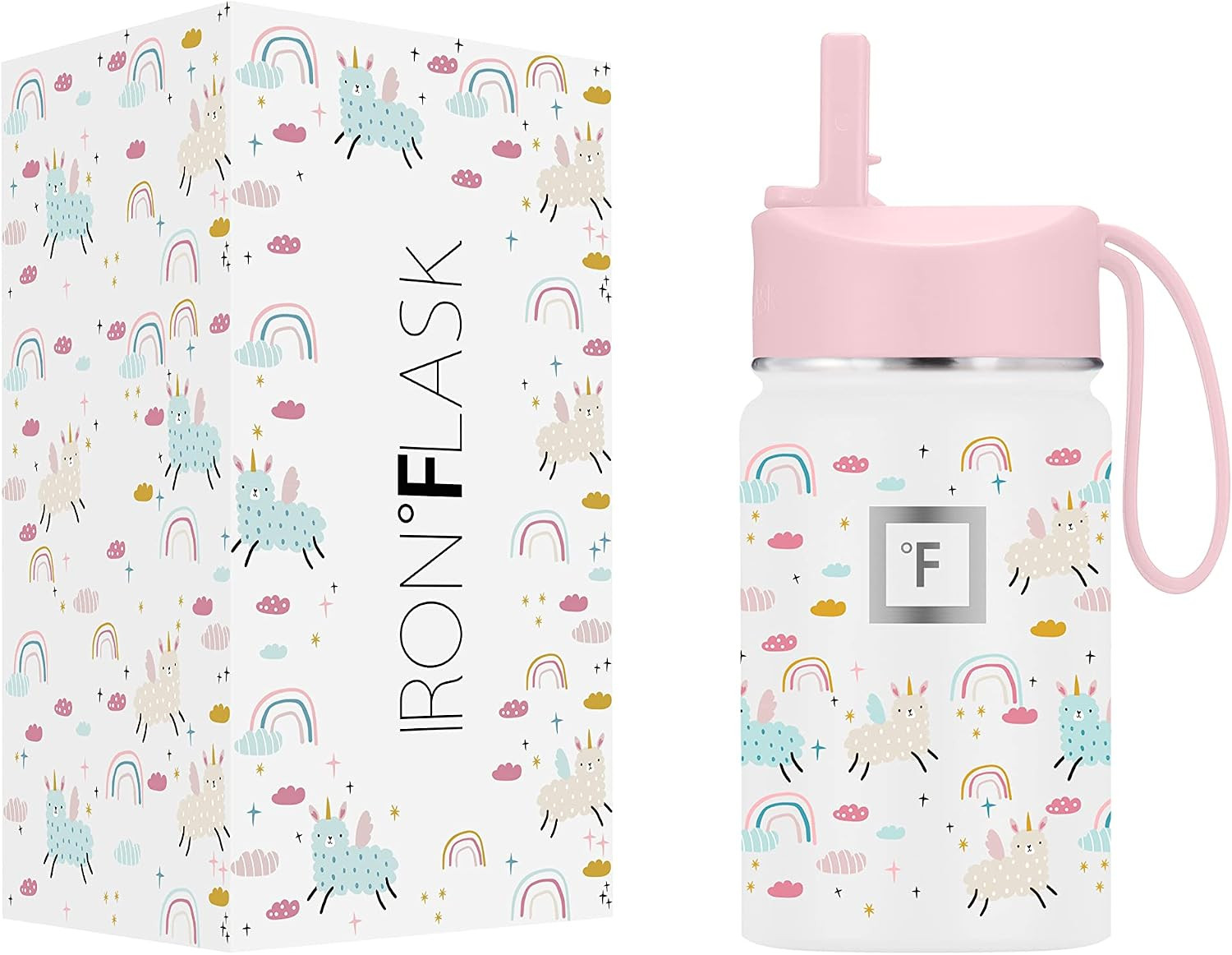 IRON °FLASK Kids Water Bottle - 10 Oz, Straw Lid, 20 Name Stickers, Vacuum Insulated Stainless S... | Amazon (US)