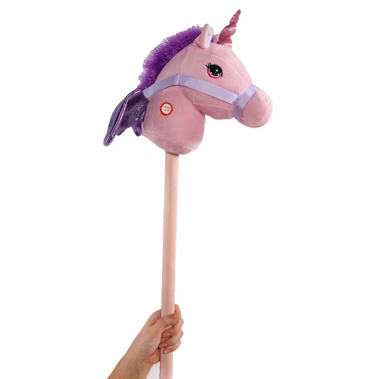 Ponyland Giddy-Up Fantasy 28" Stick Horse Plush, Pink Unicorn w/sound - Walmart.com | Walmart (US)