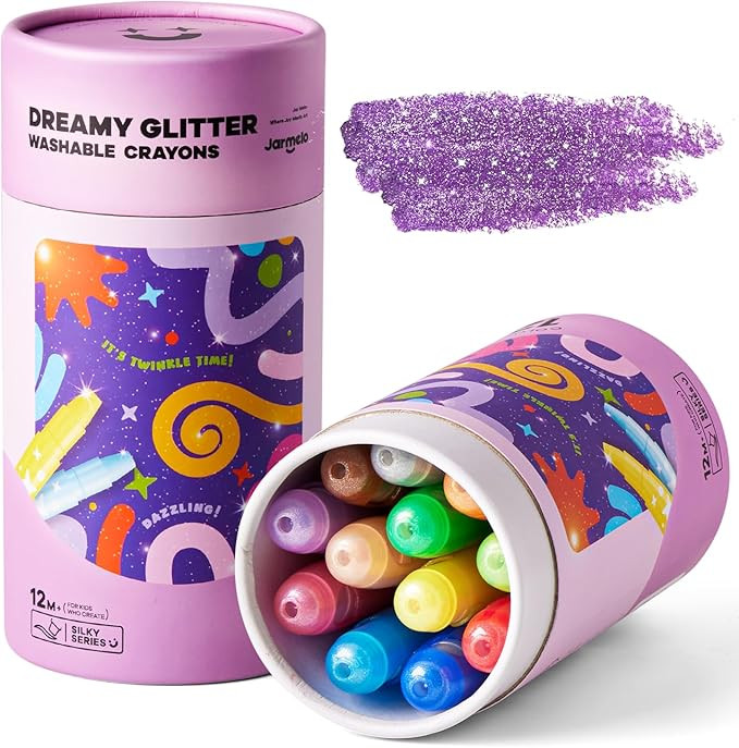 Jar Melo Glitter Crayons for Toddlers 1-3, Non-Toxic Washable Crayons for Kids, Ultra-Silky and T... | Amazon (US)