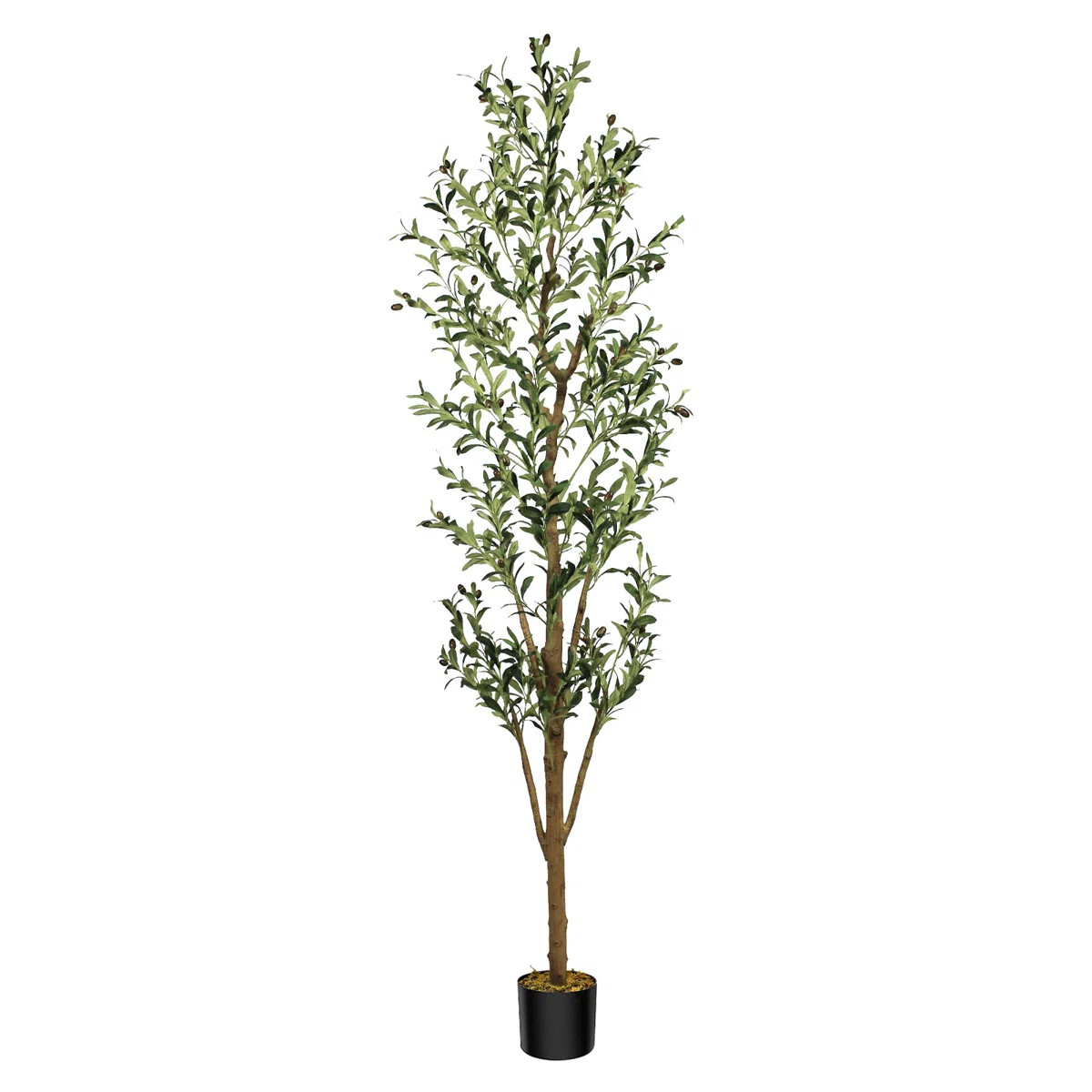 7FT Tall Silk Faux Olive Tree for Home and Office Decor, Fake Potted Tree with Natural Wood Trunk... | Wayfair North America