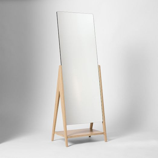 Free-Standing Wood Floor Mirror | West Elm (US)